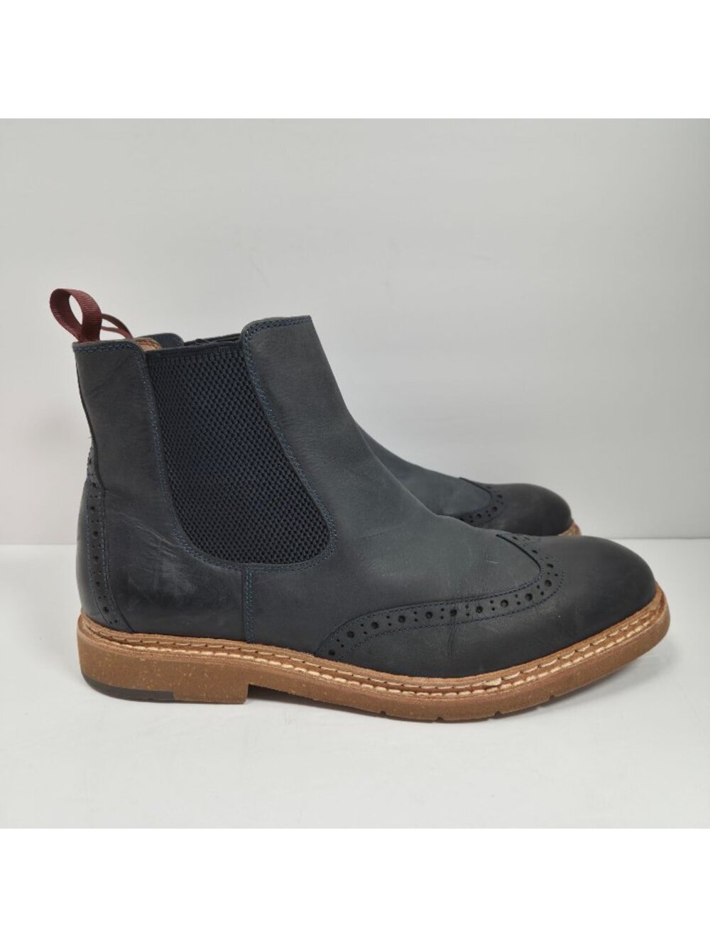 Johnston & Murphy Men's Navy Pearce Wingtip Chelsea Boots 27-2229 US Size 8.5M